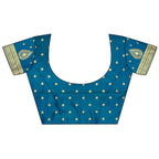 Joban Fashion Blue Motifs Zari Weaving Soft Silk Banarasi Saree