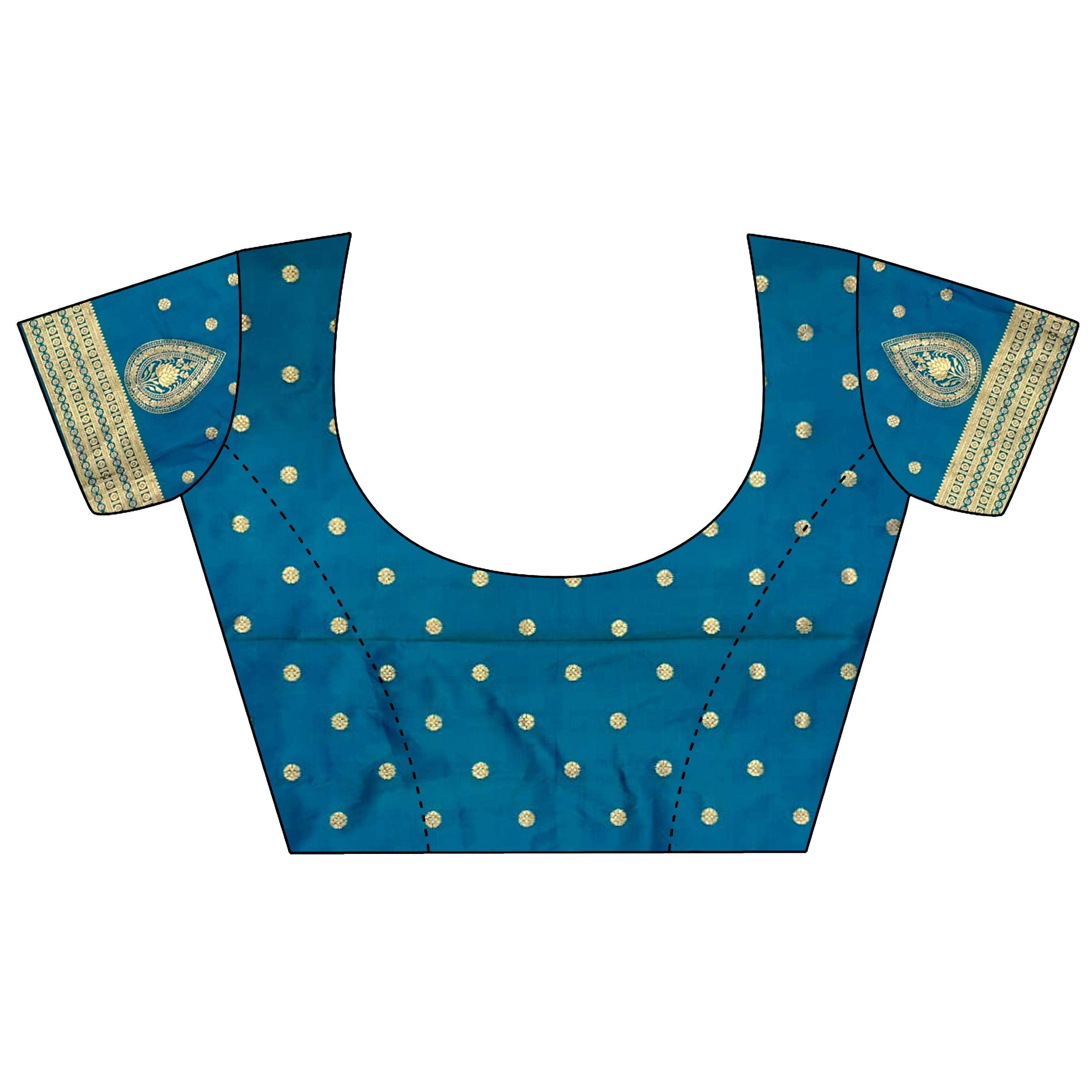 Joban Fashion Blue Motifs Zari Weaving Soft Silk Banarasi Saree