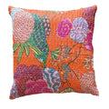 The Decor Nook Orange Base With Multicolour Flowers Print Cushion Cover