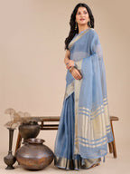 Shree Shyam Fashion Seoul Sky Blue Organza Saree
