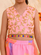 Joban Fashion Girl's Peach Color Lehenga Choli