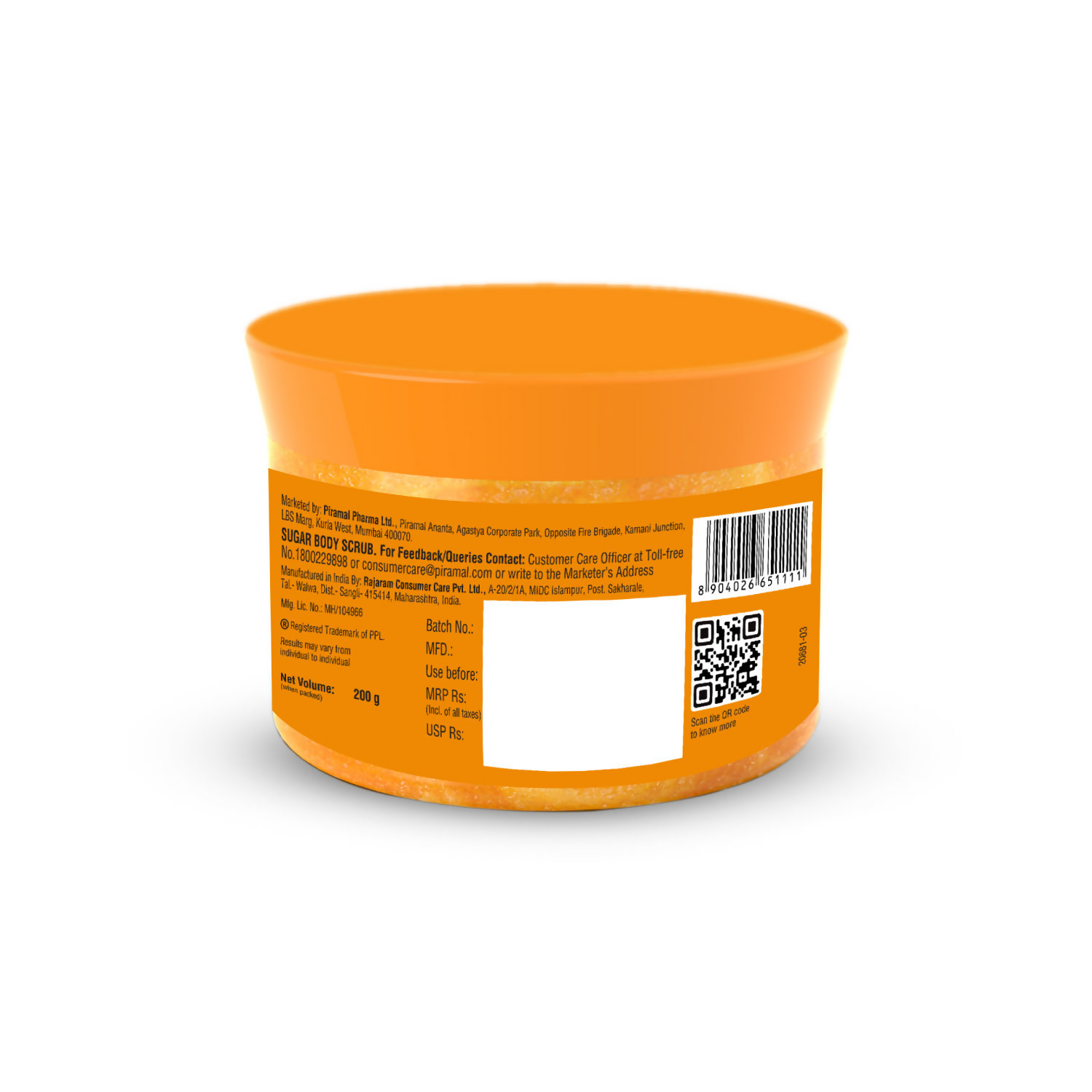 Piramal Lacto Calamine Vitamin C Sugar Body Scrub