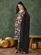 The52 Women's Beautiful Embroidery Work Chinon silk Fabric Straight Kurta Pant and Dupatta Set - Distacart