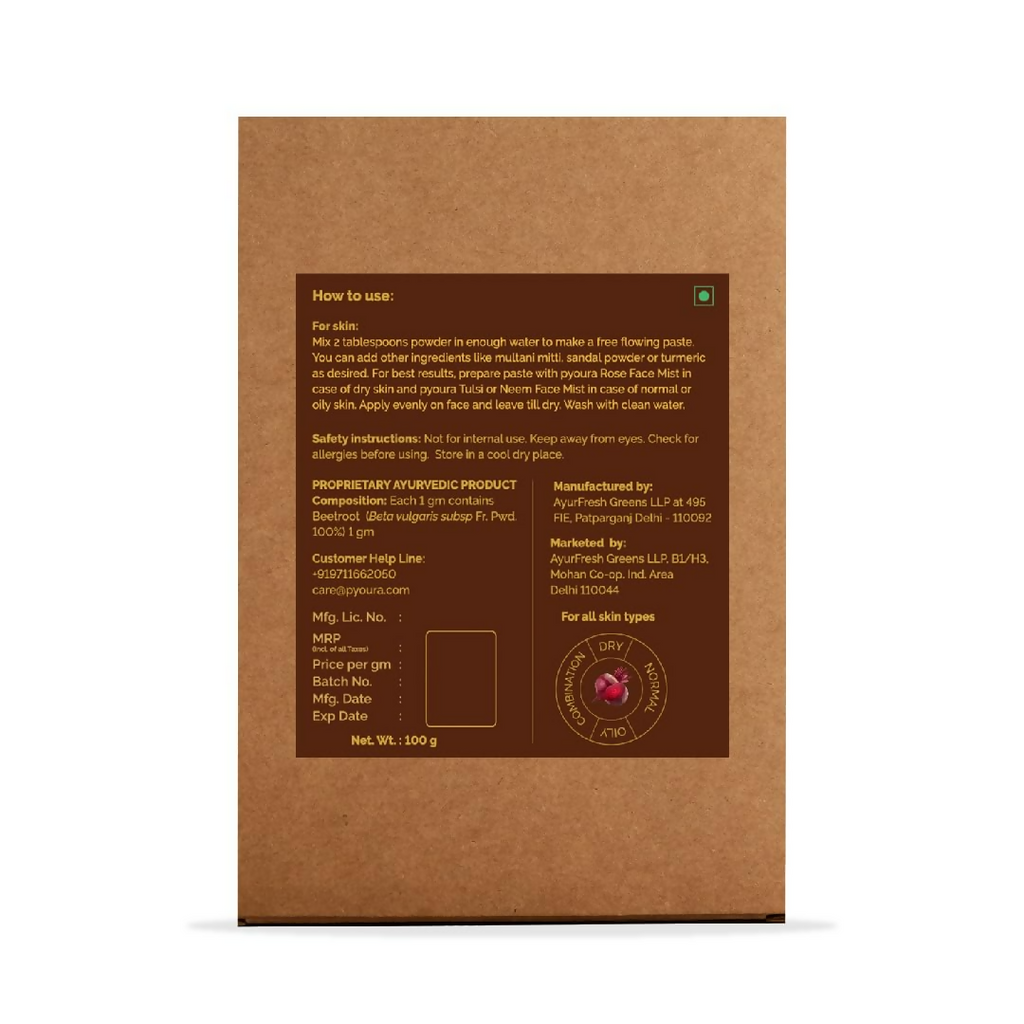 Pyoura Beetroot Powder For Clear Glowing & Rosy Skin Face Pack