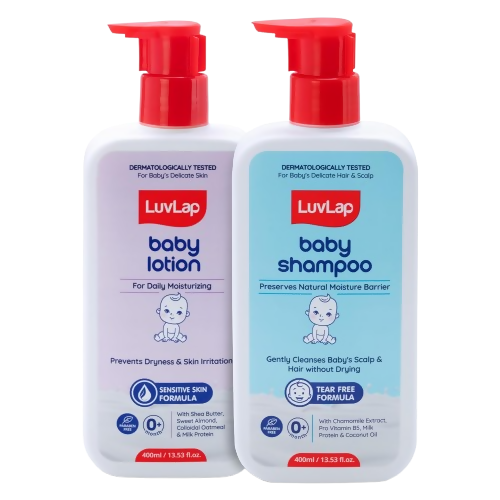 LuvLap Baby Shampoo + Baby Lotion Combo Set