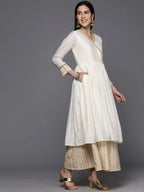 Ahalyaa Women's Traditional wear Ethnic Dress - Off White - Distacart