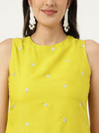 Joban Fashion Mustard Rayon and Embroidered Work Straight Kurta Bottom Set
