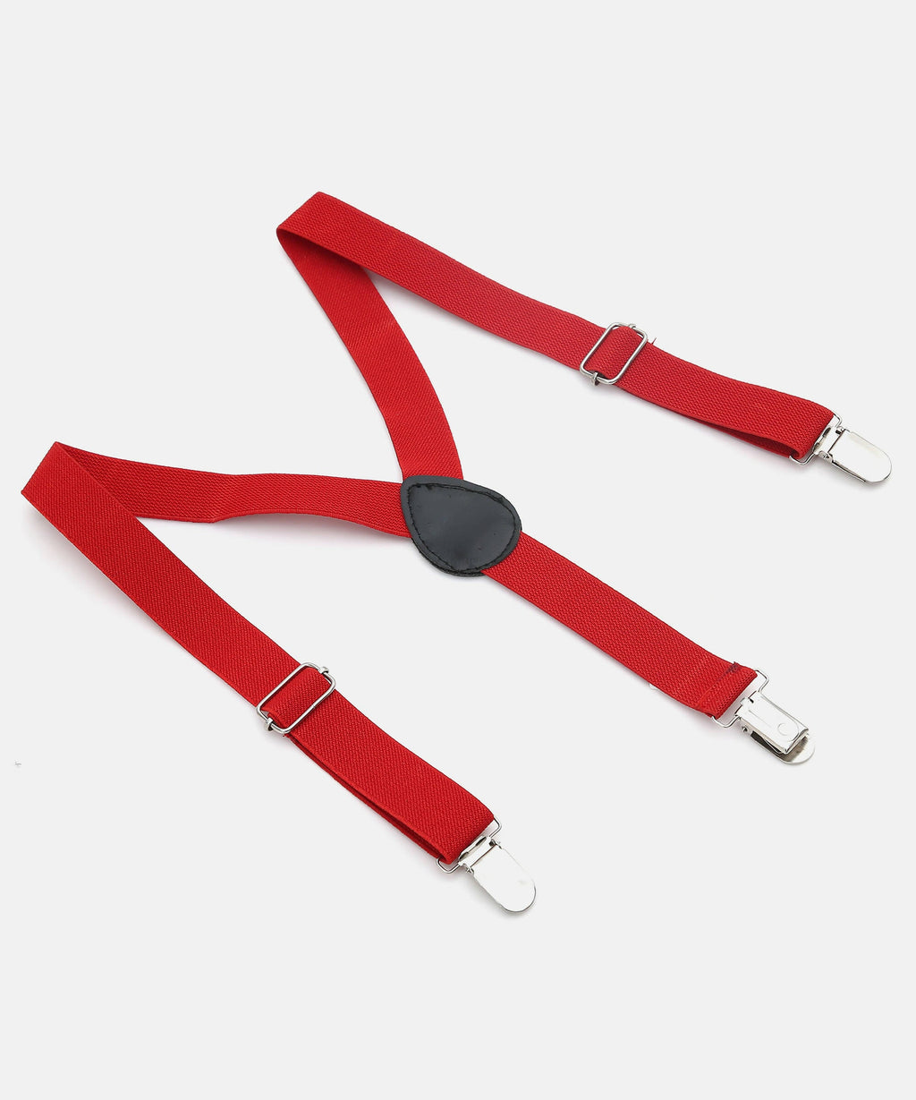 Manet Boys Solid Suspenders - Red