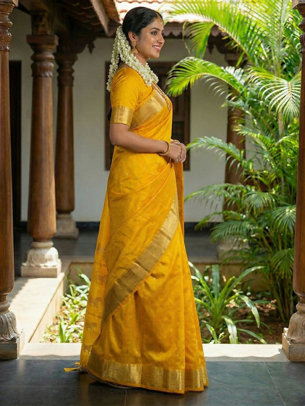 Shree Shyam Fashion Gold Soft Silk Saree - Distacart
