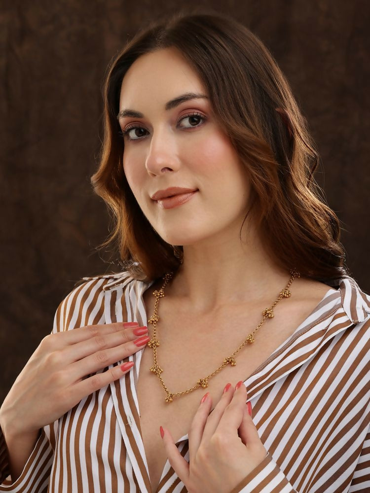 Brass Antique Polish Necklace - Ruby Raang