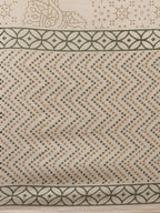 Yufta Women Beige & Green Ethnic Motifs Printed Cotton Kurta with Trouser With Dupatta