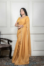 Morchari Yellow Pure Chiffon Hand Embroidery Saree And Stitched Blouse - Distacart