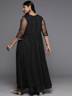 Ahalyaa Women's Traditional wear Ethnic Dress - Black - Distacart