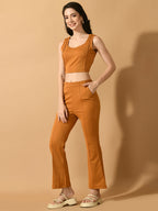 Myshka Women's Mustard Solid Party Top