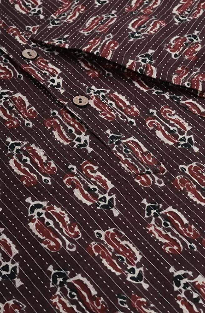 Janasya Men's Brown Cotton Kurta - Distacart