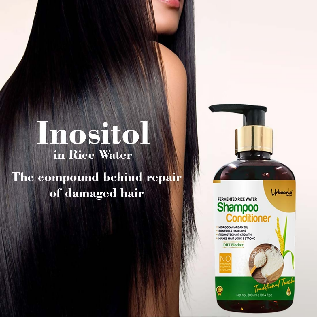 Urbaano Herbal Fermented Rice Water Shampoo