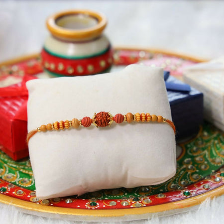 Indianvibez Rudraksh Beads Designer Rakhi
