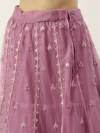 House of Panchhi Rose Gold Net Sequinse Work Lehenga & Blouse, Dupatta
