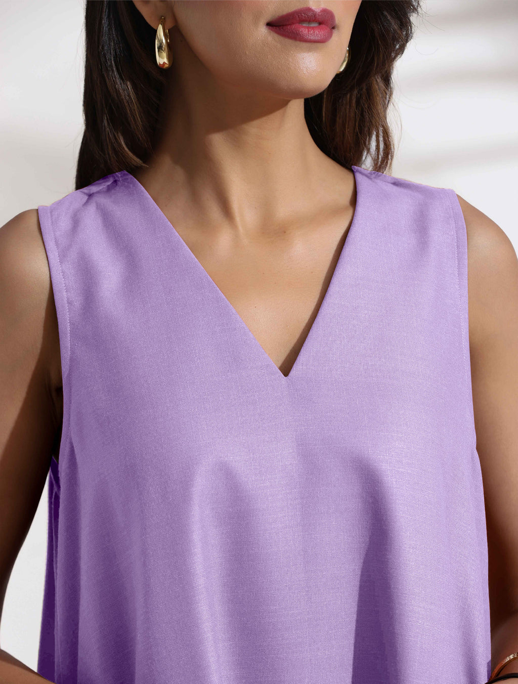 trueBrowns Lilac Cotton Blend Short Dress - Distacart
