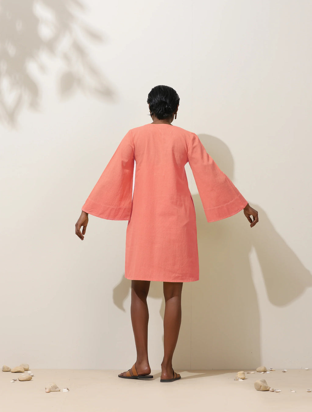 trueBrowns Pink Cotton Blend Short Dress - Distacart