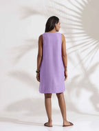 trueBrowns Lilac Cotton Blend Short Dress - Distacart