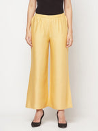 Aniyah Rayon Flared Slip-On Golden-Beige Palazzo
