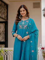 Pramukh Fab Firozi Color Viscose Mango Silk Kurta Set - Distacart