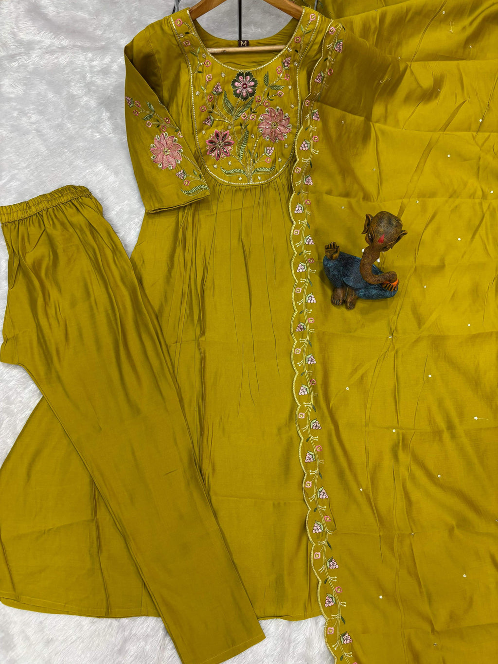 Pramukh Fab Mustard Color Viscose Roman Silk Kurta Set - Distacart