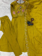 Pramukh Fab Mustard Color Viscose Roman Silk Kurta Set - Distacart