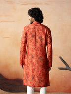 Floral Jal Print Silk Kurta by Hilo Design