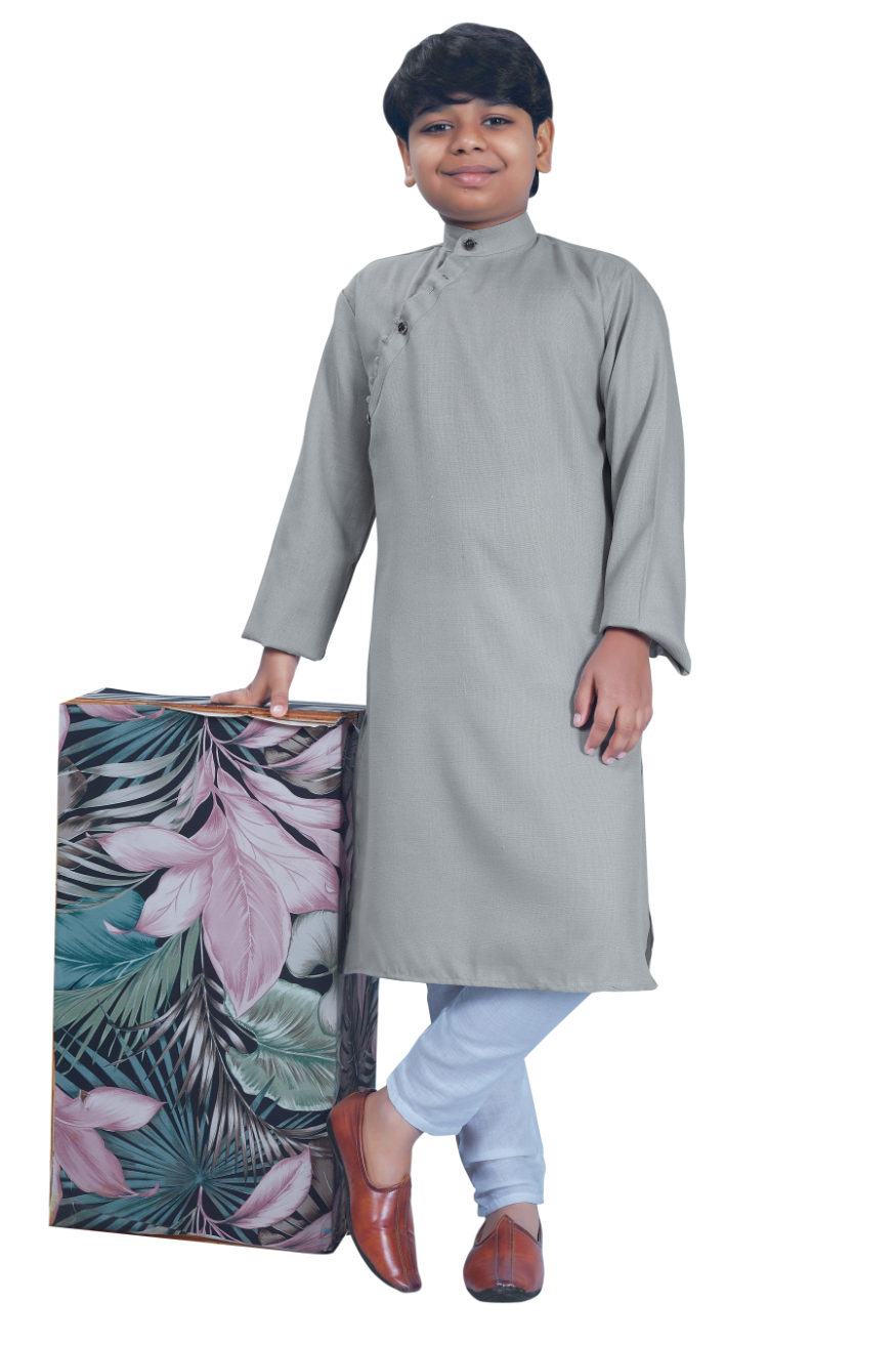 DEIANA'S Casual Designer Kurta Pyjama Set For Boys And kids (Grey)