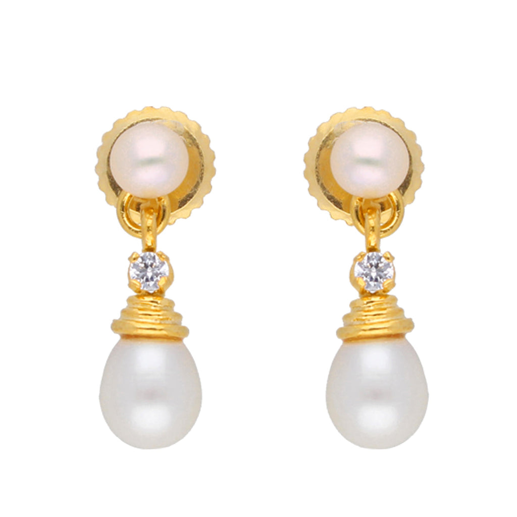 J Pearls Button Drop Pearl Set - Real Pearl Jewelry - Distacart