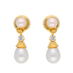 J Pearls Button Drop Pearl Set - Real Pearl Jewelry - Distacart