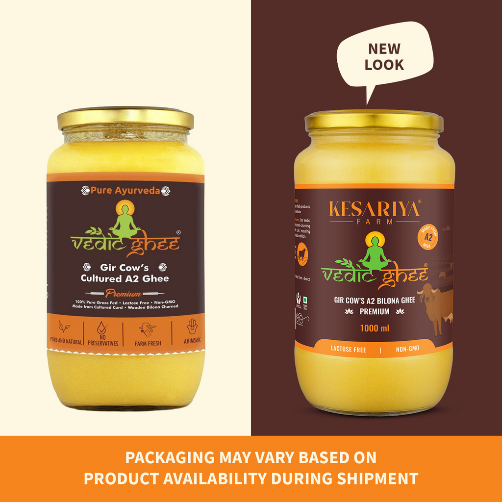 Vedic Ghee Premium A2 Gir Cow Cultured Ghee from Kesariya Farm Indian Gir Cow Ghee, Pure A2 Ghee, Natural & Healthy