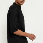 Fabmade Men Black Solid Short Kurta