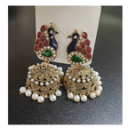 Mominos Fashion Johar Kamal Traditional Peacock Design Multi Color Jhumka - Distacart