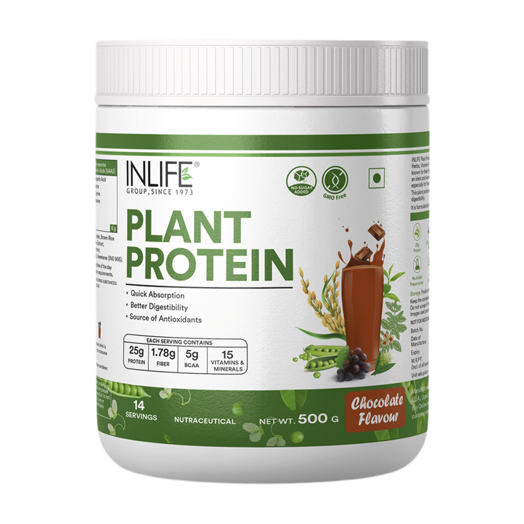 Inlife Vegan Plant Protein Powder Chocolate Flavour - Distacart