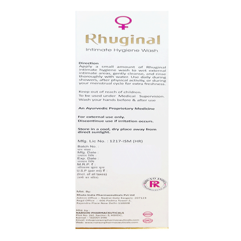 Rhuto India Rhuginal Intimate Wash - Distacart