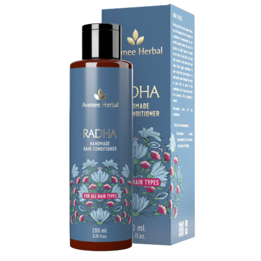 Avimee Herbal Radha Hair Conditioner For All Hair Type With Keratin Protein, Rice Protein, Apple Cider Vinegar & Aloe Vera, Makes Hair Silky Smooth