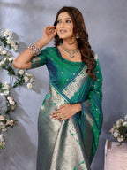 Anaita Green Premium Banarasi Tissue Silk Saree With Gala Weaving Work - Distacart