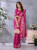 Anaita Rani Pink Premium Banarasi Tissue Silk Saree With Gala Weaving Work - Distacart