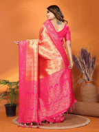 Anaita Peach Tissue Silk Saree With Weaving Zari Work - Distacart