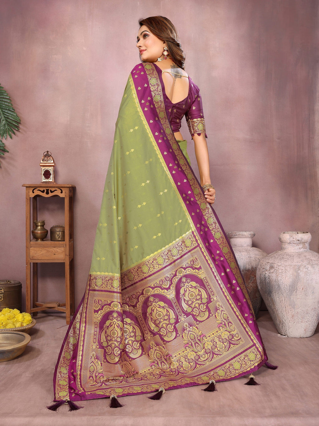 Anaita Green Handloom Kalamkari Silk Saree With Zari Woven Work - Distacart