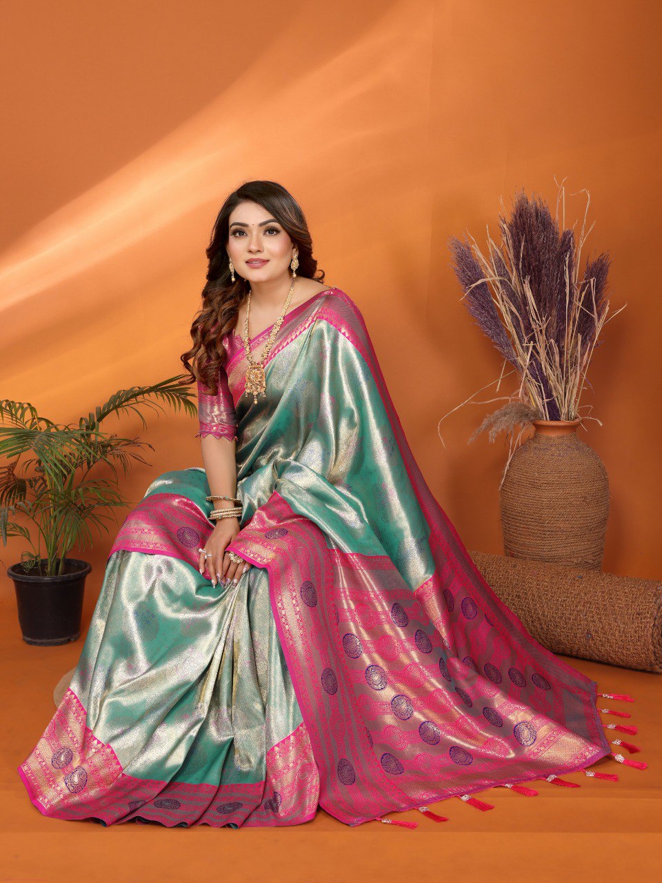 Anaita Sky Blue Banarasi Tissue Silk Saree With Weaving Work - Distacart