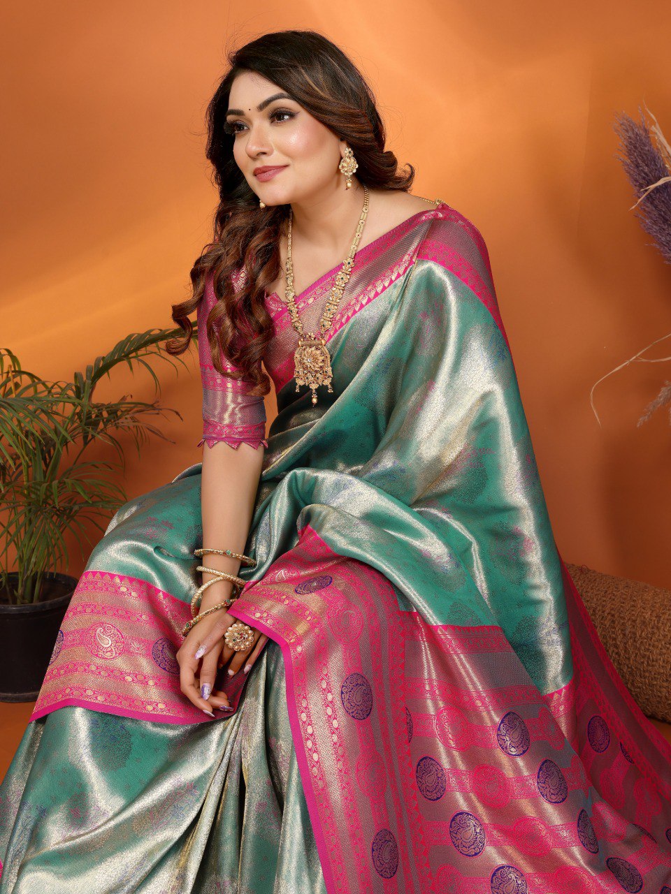 Anaita Sky Blue Banarasi Tissue Silk Saree With Weaving Work - Distacart