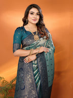 Anaita Blue Tissue Silk Saree With Weaving Zari Work - Distacart