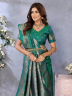 Anaita Green Premium Banarasi Tissue Silk Saree With Gala Weaving Work - Distacart