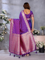 Anaita Purple Premium Banarasi Tissue Silk Saree With Gala Weaving Work - Distacart