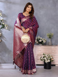 Anaita Maroon Premium Banarasi Tissue Silk Saree With Gala Weaving Work - Distacart