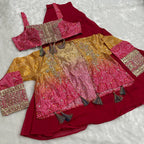 Anaita Magenta Heavy Chinon Silk Readymade 3 Piece Set With Sequence & Mirror Work - Distacart